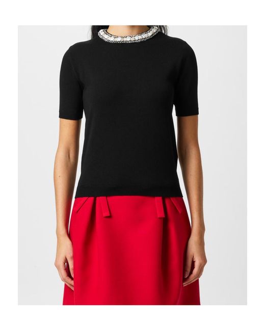 Valentino Black Short-Sleeved Sweater