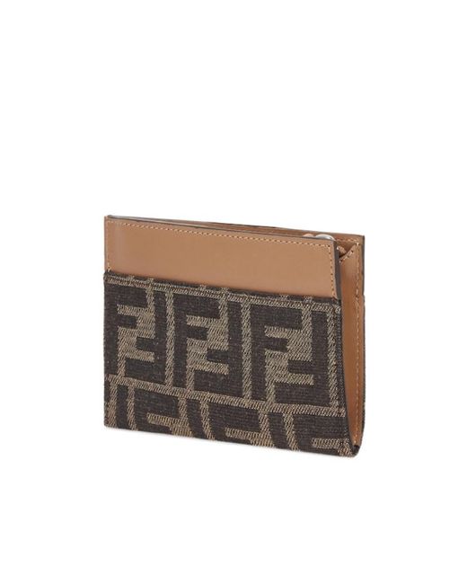 Fendi Gray Fabric Key Case for men