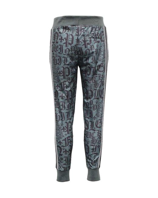 Philipp Plein Blue Gothic Plein-Print Track Pants for men