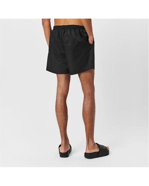 Casablanca Black Elastic Waist Swim Trunks for men