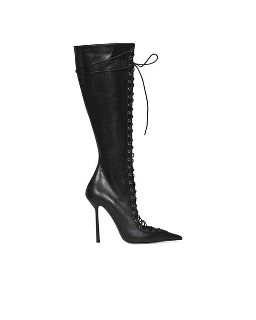 Le Silla Black Colette Heeled Lace Up Boots