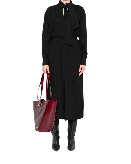 Barena Black Tie-Neck Long Sleeved Dress