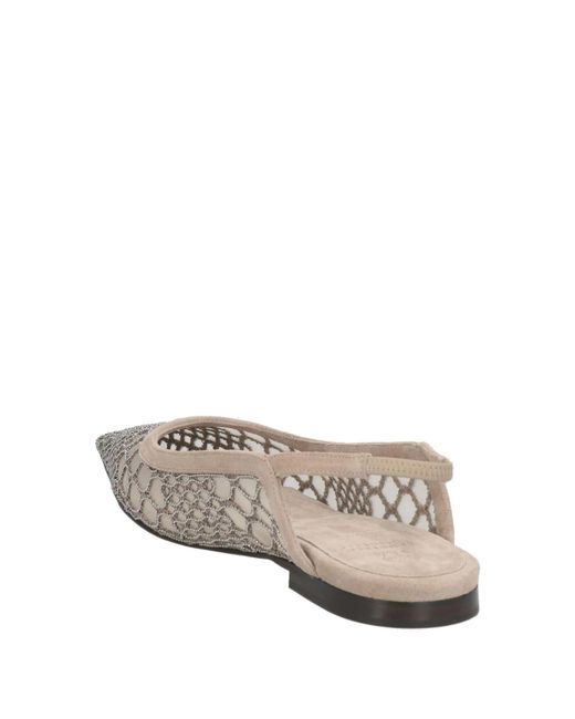 Brunello Cucinelli White Pointed-Toe Flat Shoes