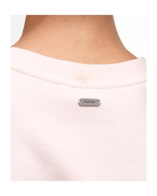 Barbour Pink Logo Crew Neck Sweatshirt