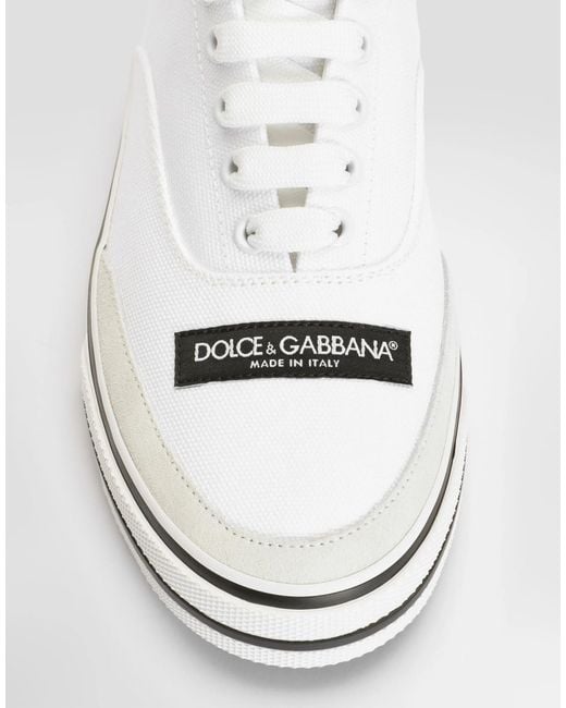 Dolce & Gabbana White Sailing Canvas Low-Top Sneakers