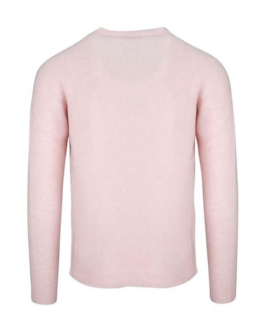 Roberto Collina Pink Round-Neck Knitted Pullover for men