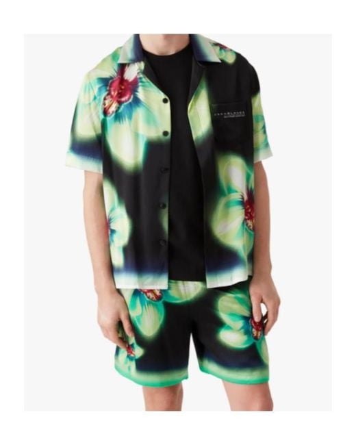 Casablanca Green Orchid Glitch Printed Shirt for men