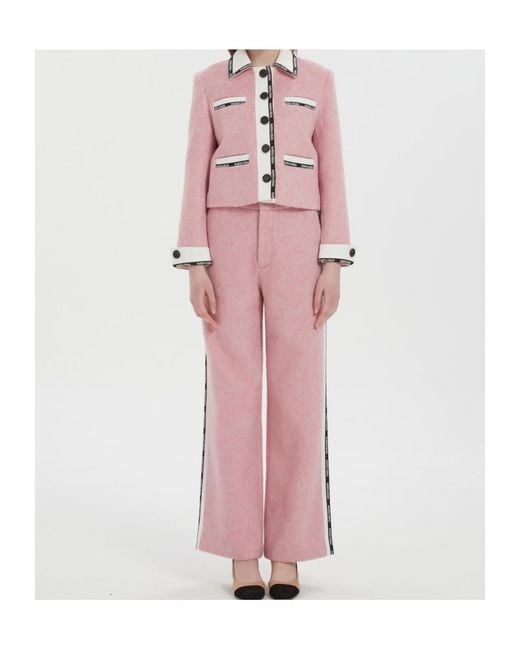 Marissa Chiara Pink Logo Webbing Jacket