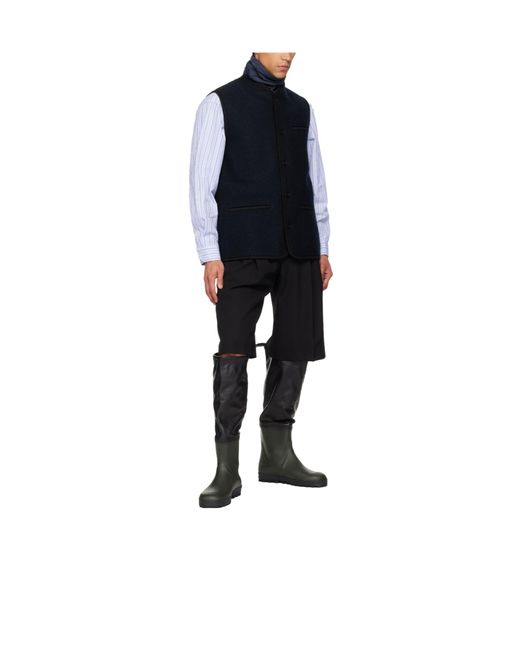 Rier Blue Cache-Cou Knitted Wool Scarf for men