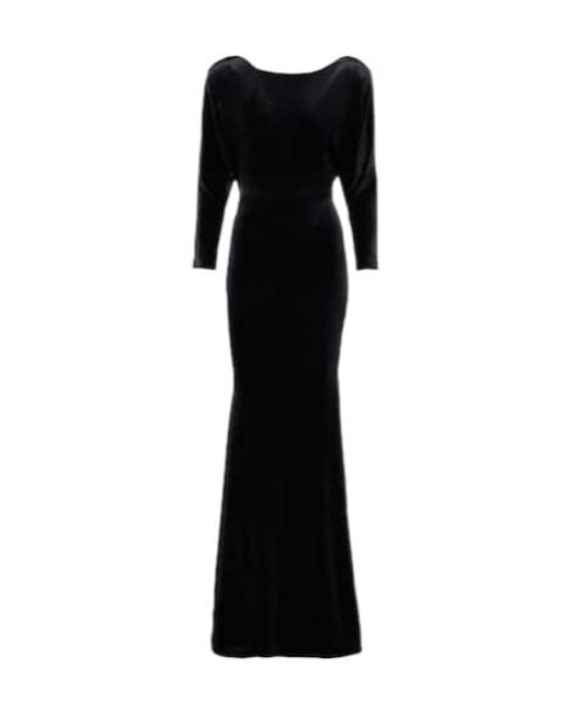 Alex Perry Black Open-Back Velvet Gown