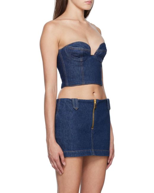 Magda Butrym Blue Denim Corset Top
