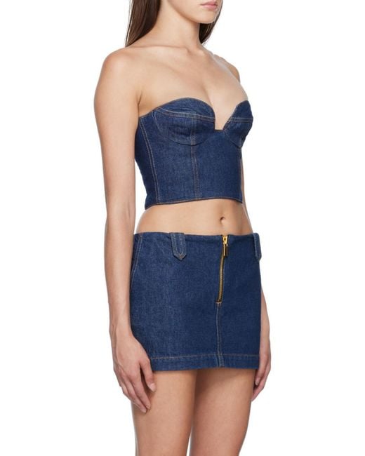 Magda Butrym Blue Denim Corset Top