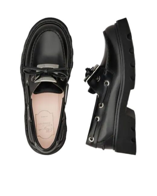 Roger Vivier Black Viv' Rangers Truck Boat Shoes
