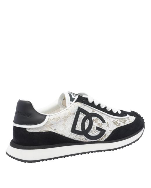 Dolce & Gabbana Black Logo Patch Sneakers