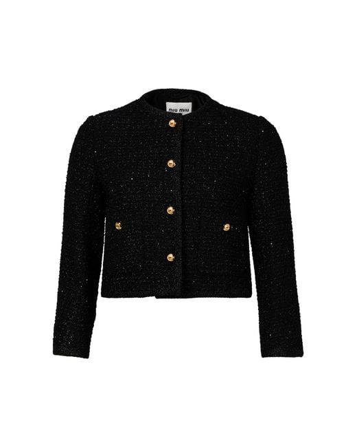 Miu Miu Black Tweed Jacket
