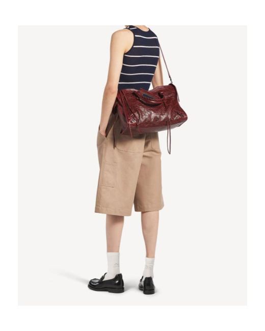 Balenciaga Red Le City Medium Tote Bag