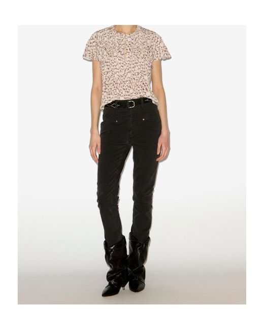 Isabel Marant White Synda Printed Satin Top