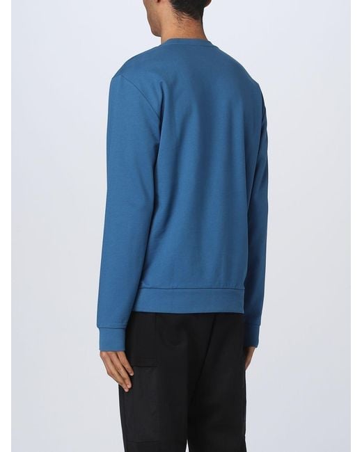 EA7 Blue Logo Printed Sweater for men