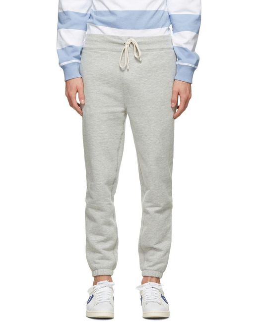 Polo Ralph Lauren Gray Logo Embroidered Drawstring Sweatpants for men