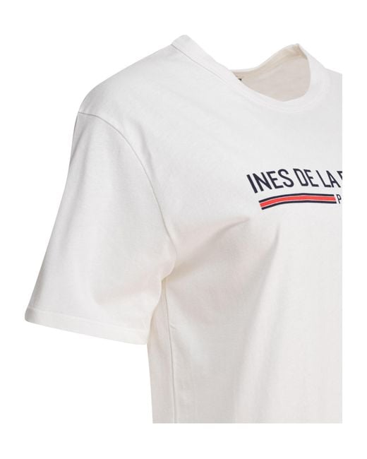 Ines De La Fressange Paris White Logo T-Shirt