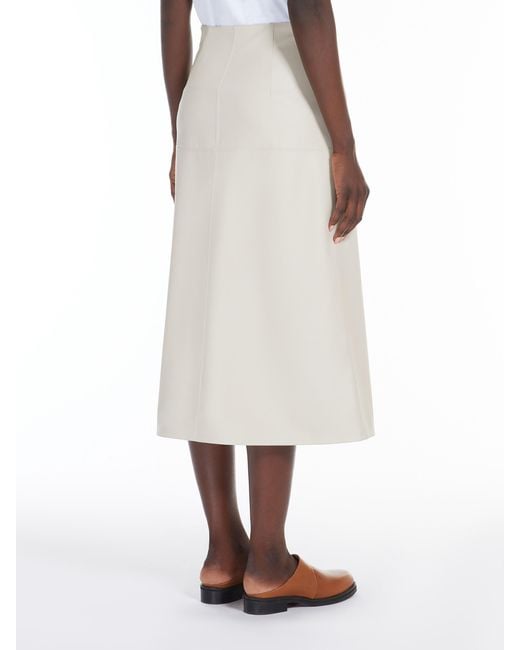 Max Mara White Leisure Flared Cut Midi Skirt