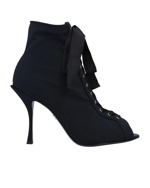 Dolce & Gabbana Black Open-Toe Ankle Boots