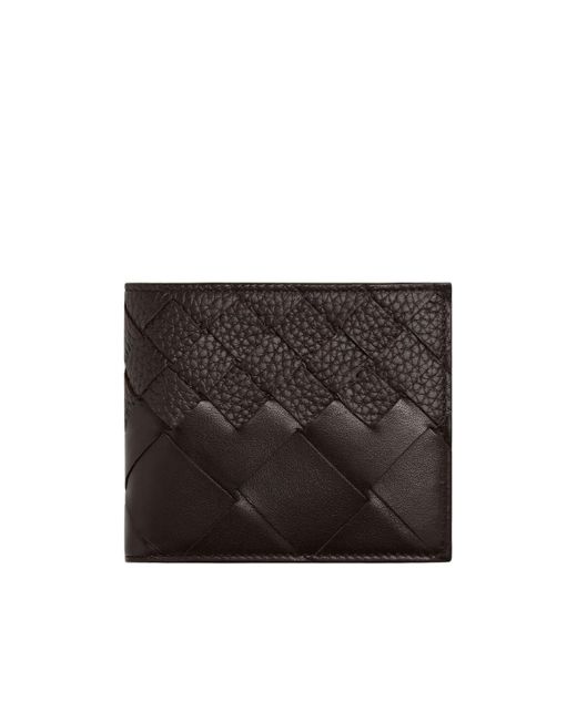 Bottega Veneta Black Intrecciato Bi-Fold Wallet for men