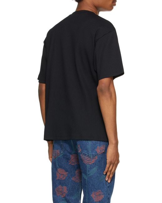 Opening Ceremony Black Box Logo Ribbed T-Shirt for men