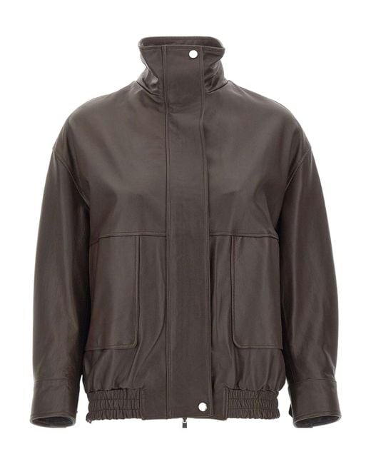 Kaos Gray Long-Sleeve Leather Jacket