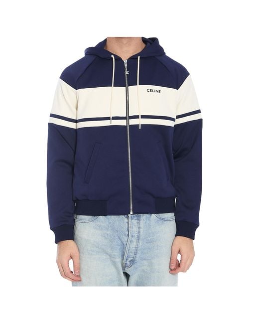 Céline Blue Hooded Tracksuit Jacket for men