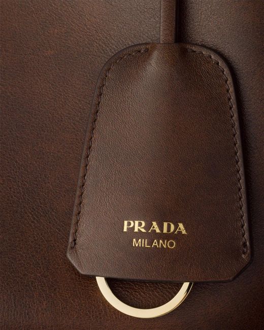 Prada Brown Curved Hobo Shoulder Bag