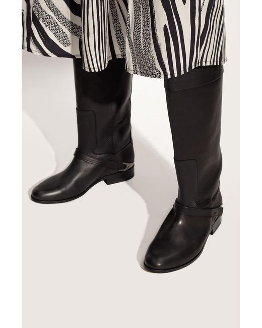 Golden Goose Deluxe Brand Black Charlie Logo-Engraved Boots