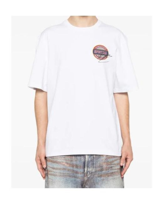 Martine Rose White Logo Printed Crewneck T-Shirt for men