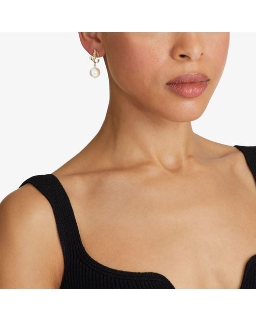 Jimmy Choo White Jc Pearl Earring