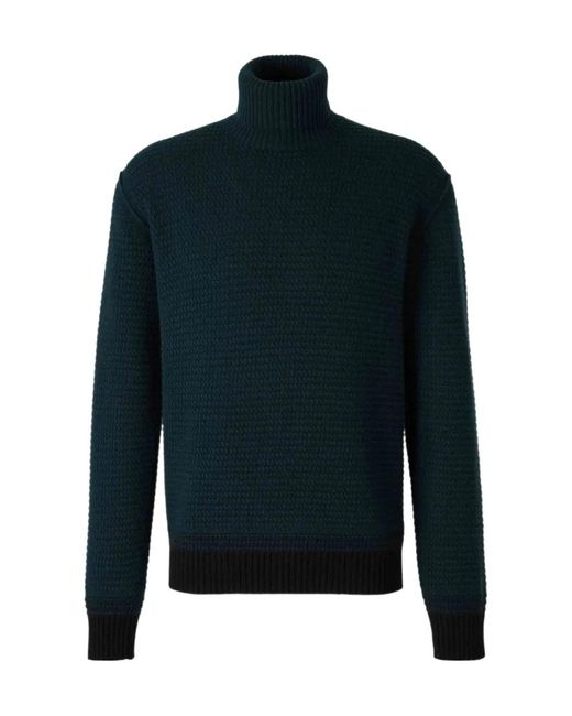 Zegna Blue Long Sleeve High Neck Jumper for men