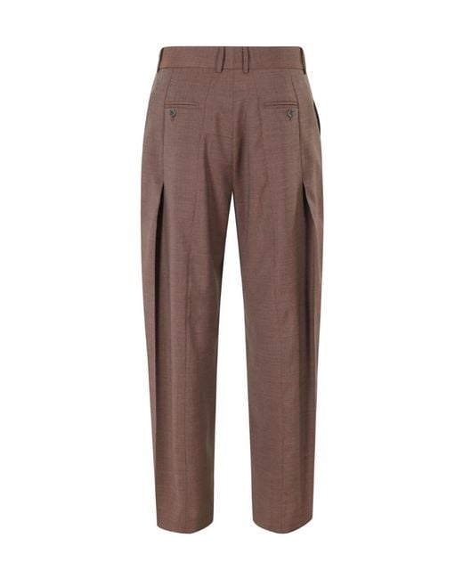 Erika Cavallini Semi Couture Brown Pleated Casual Trousers