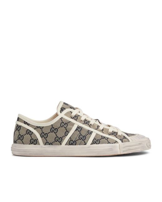 Gucci White Gg-Print Low-Top Sneakers for men