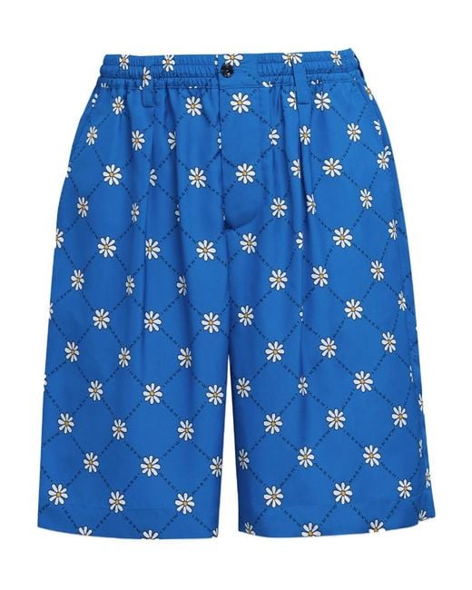 Marni Blue Gram Elastic Waist Bermuda Shorts for men