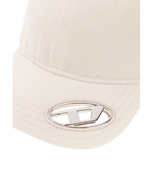 DIESEL White Corry-Div-Wash Baseball Cap for men