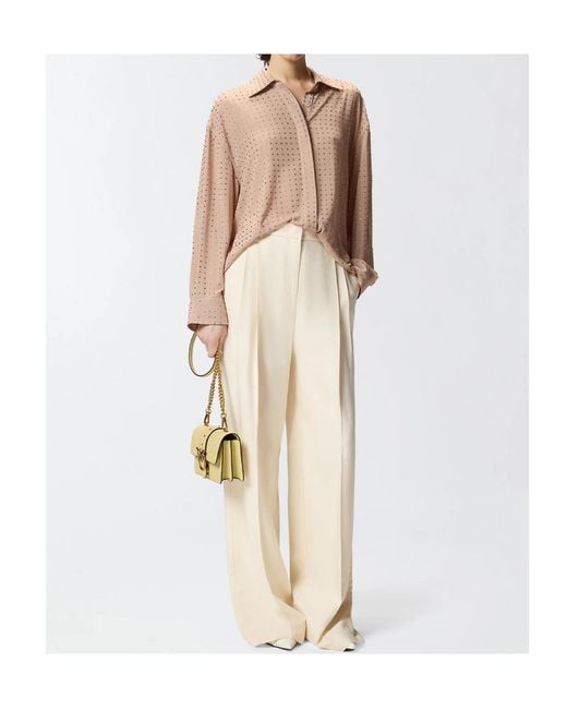 Pinko Brown Embellished Georgette Shirt