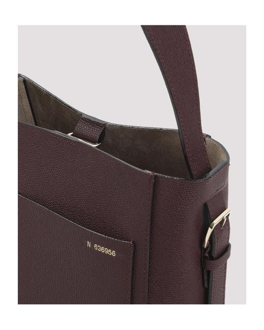 Valextra Purple Open Top Mini Bucket Bag