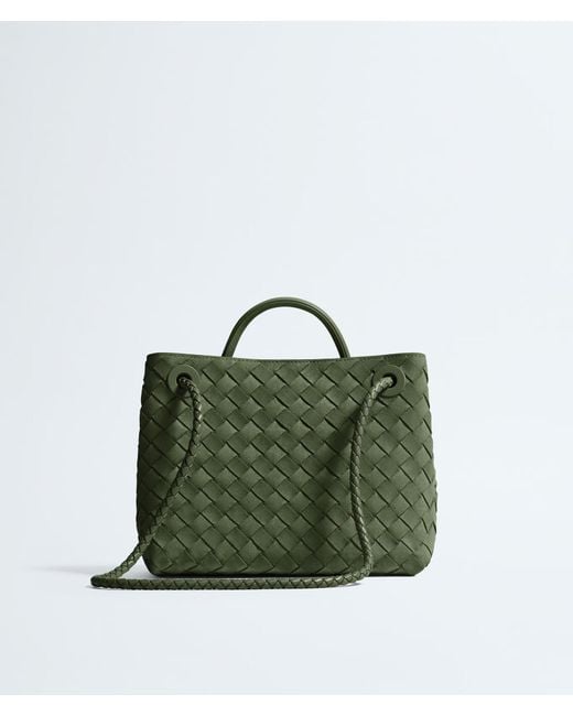Bottega Veneta Green Small Andiamo Top Handle Bag