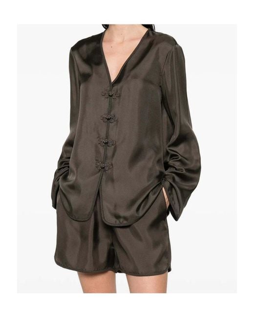 Rohe Brown Voluminous Peplum Top