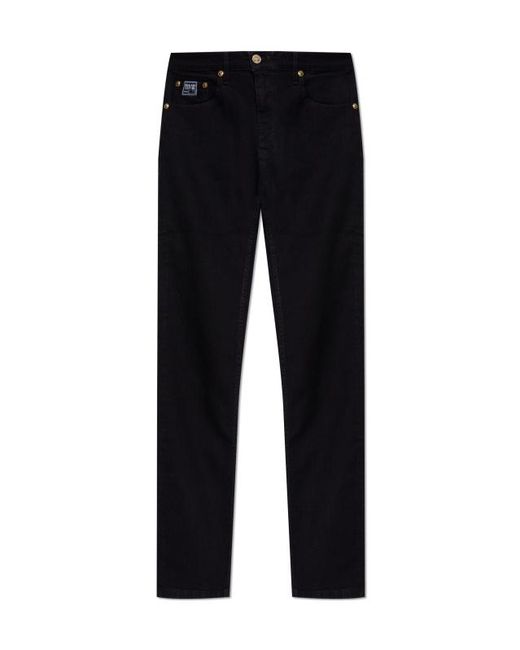 Versace Jeans Black Couture Logo Patch Skinny Jeans for men