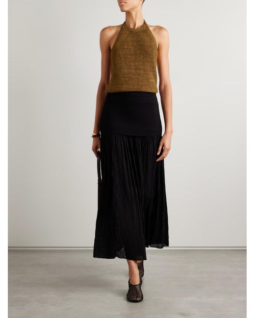 Proenza Schouler Brown Leona Knitted Backless Top