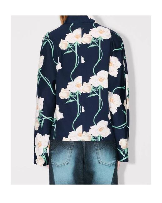 KENZO Blue Floral Wrap Jacket