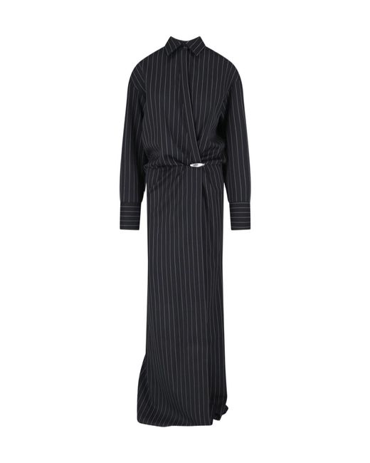 Dondup Black Erotica Striped Shirt Dress