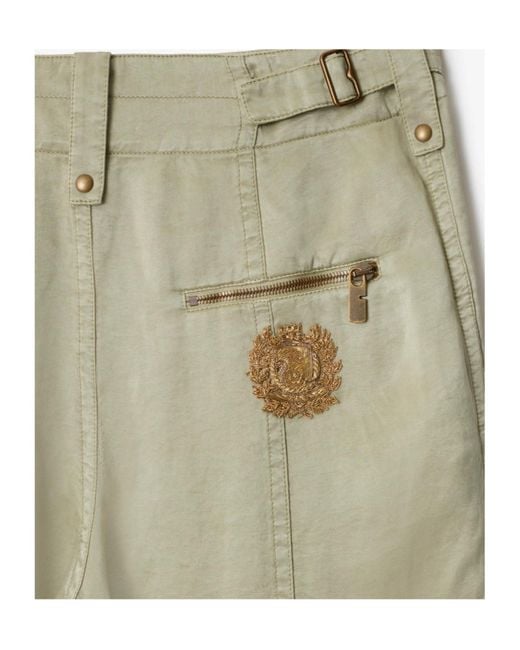 Burberry Green Crest-Embroidered Trousers