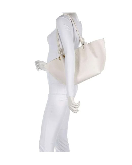 Coccinelle White Finn Medium Tote Bag