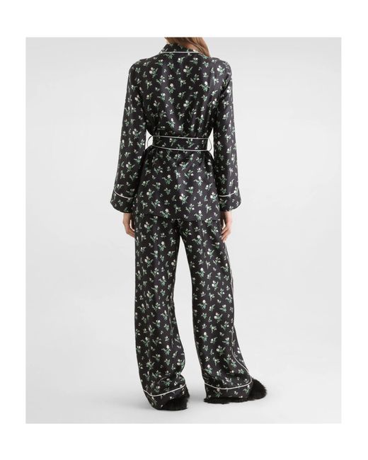 Dolce & Gabbana Gray Floral Printed Twill Vanity Trousers